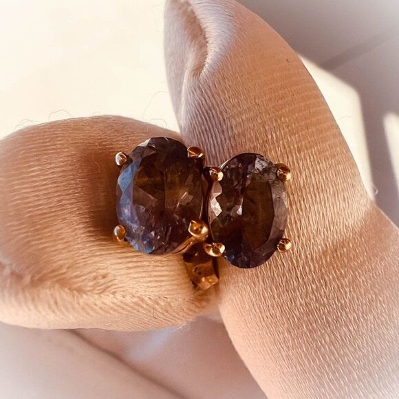 14k Gold- Alexandrite Tanzanite -1.8cttw- Natural Color Changing -Stud Earrings - Picture 11 of 16